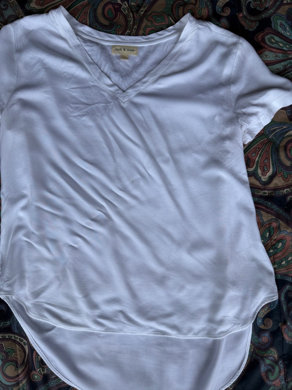 cloth & stone White V-Neck Tee